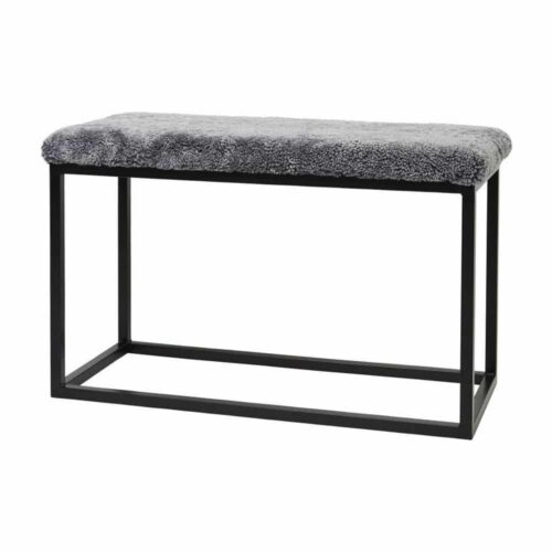 Palle XL - fårskinn Charcoal Grey Silver 27 /svart stål