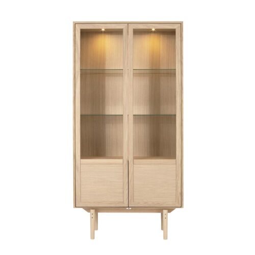 Aeris vitrinskåp vitpigmenterad ek