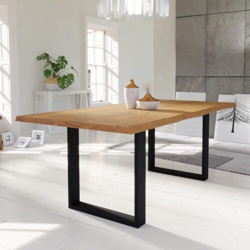 Fargo matbord ek - A2 U-ben svart metall