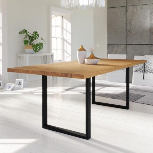 Fargo matbord ek - B2 U-ben svart metall