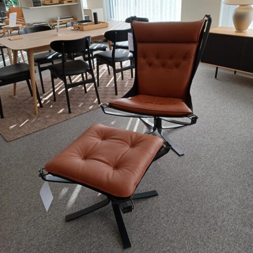 Falcon First fåtölj + pall rea