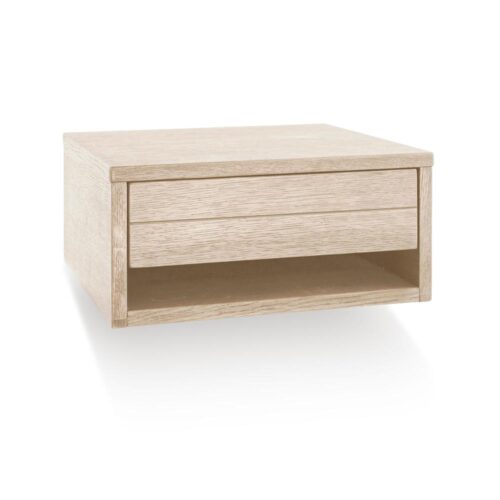 Trace vägghängt sängbord vitoljad ek