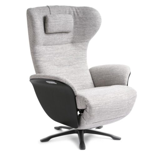 Aviora fåtölj med fotstöd - tyg melange grey