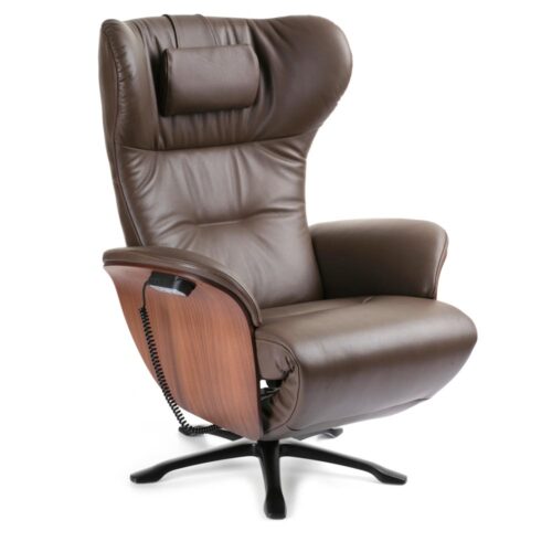 Aviora fåtölj med fotstöd - läder sorrento nougat