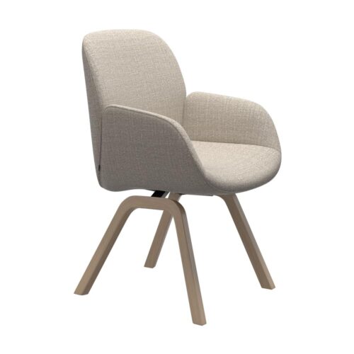 Bay low karmstol - tyg Blossom offwhite /ben D200 ek natur