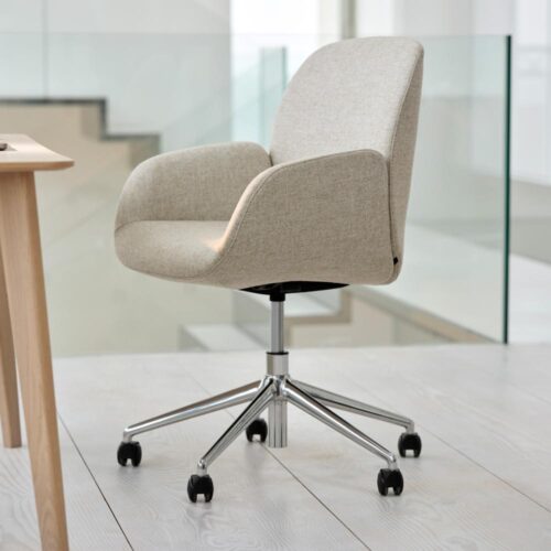 Bay kontorsstol - tyg clover light beige