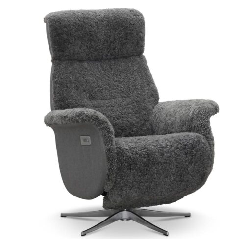 Lissabon fåtölj - fårskinn grafit