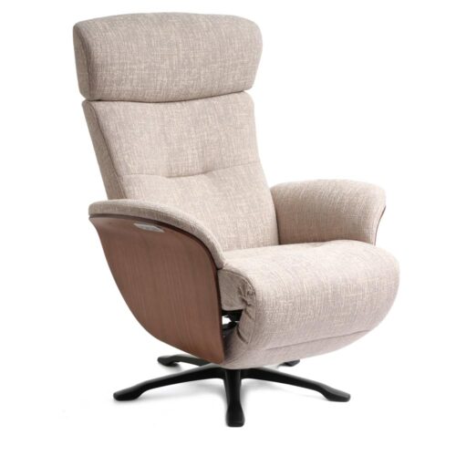 Nova fåtölj med fotstöd - tyg nanda nature