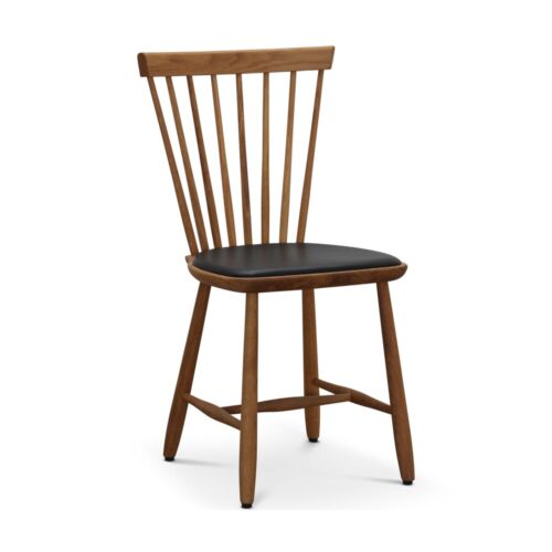 Lyckås pinnstol - oljad ek /svart skinnsits