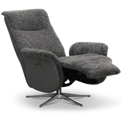 Tofta fåtölj - fårskinn grafit