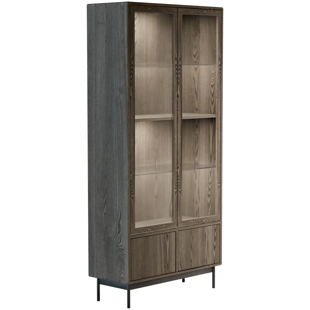 Options byggbart vitrinskåp 9A - oljad mörkgrå ask C11