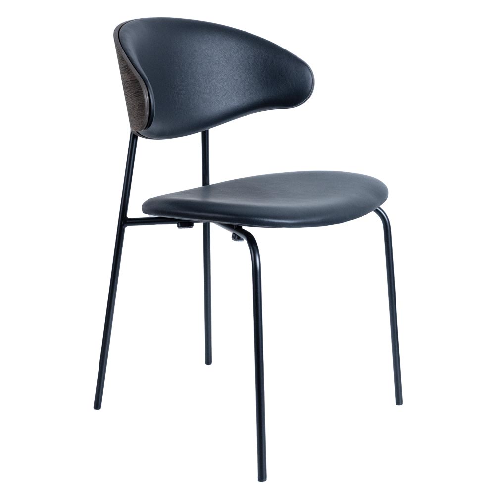 Ram Steel Comfort stol - svart metall/ mocca C15/ läder cansas black