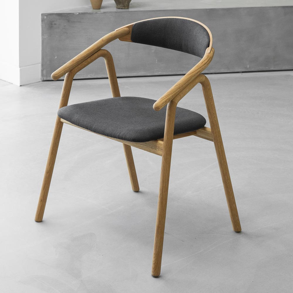 Veifa stol - oljad ek C4/ tyg margrethe 16 antracite