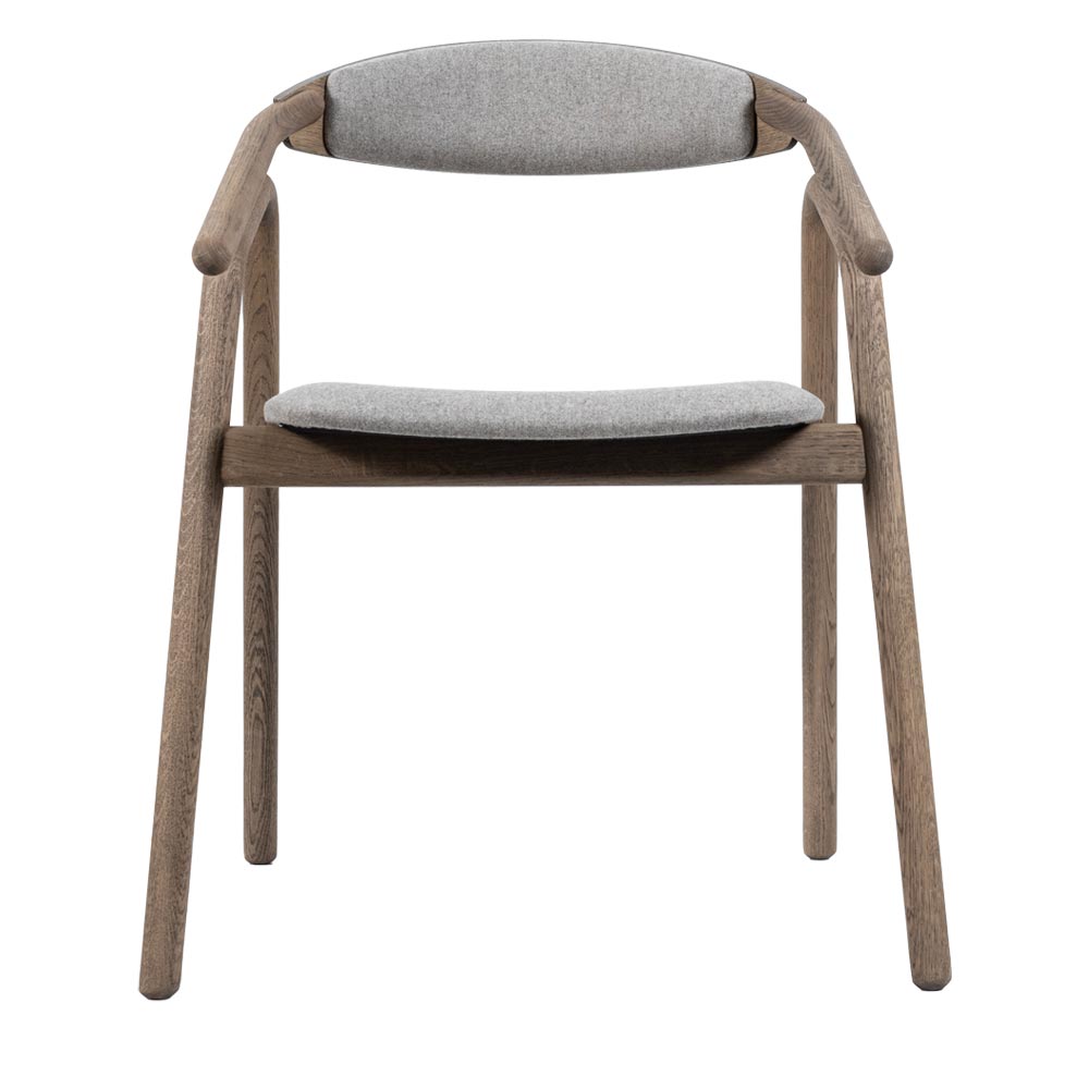 Veifa stol - oljad gråbrun ask C20/ tyg wooly 2151 beige