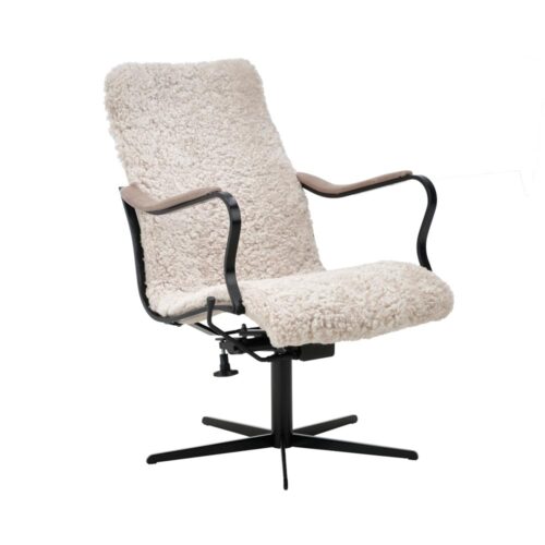 Chic fåtölj låg - fårskinn moonlight