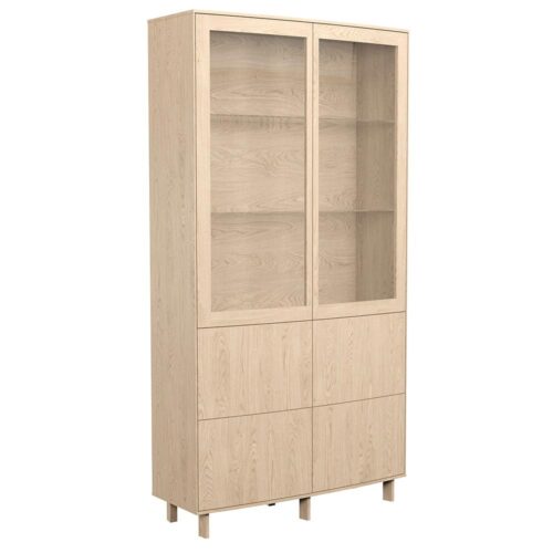 SM410 vitrinskåp vitoljad ek