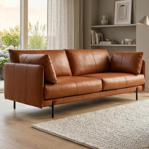 Morvane soffa - läder sauvage 665 brun