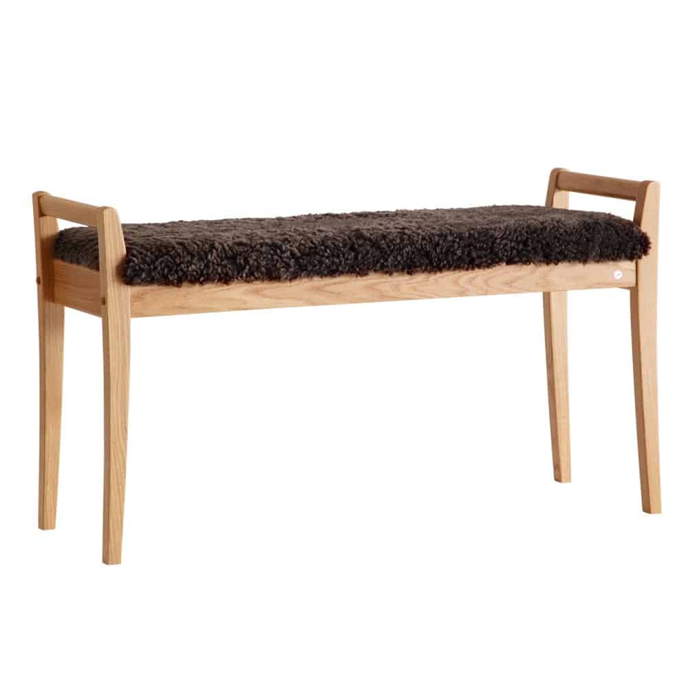 Meja-Bänk-Oljad-ek-Fårskinn-Brun