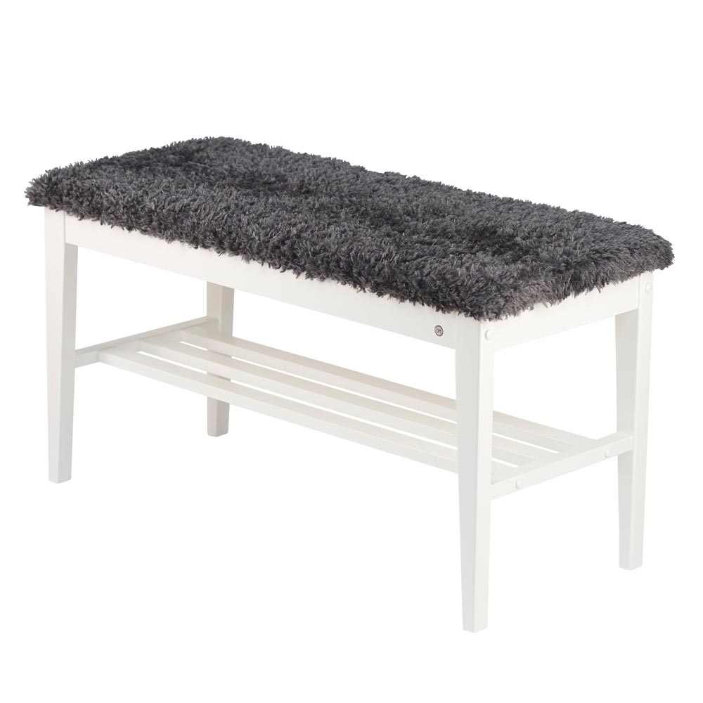 Nadja-Bänk-Vitlack-Fårskinnslook-mörkgrå
